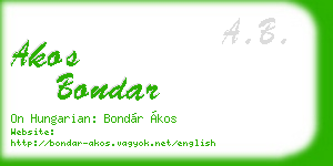 akos bondar business card