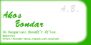 akos bondar business card